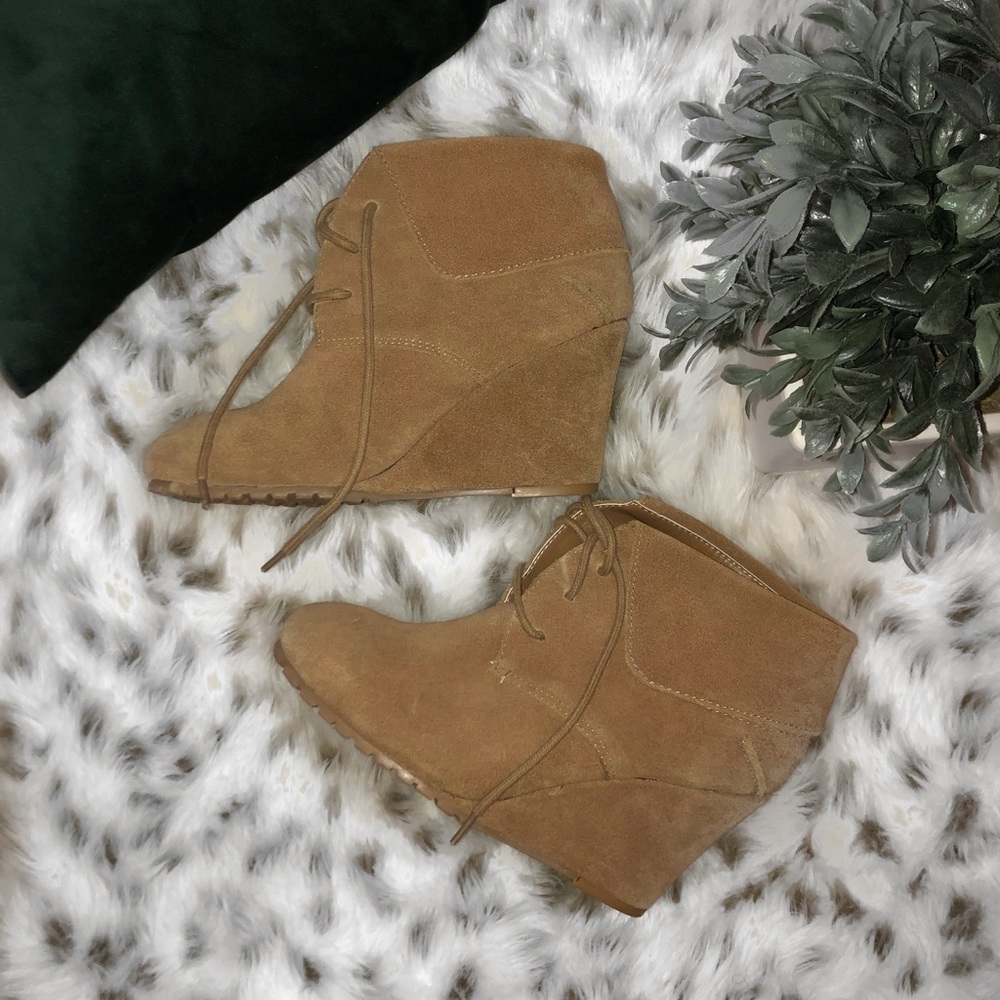 Nine West Suede Wedge Booties